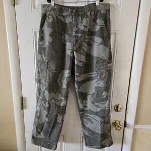 Wrangler Originals Men Camo Cargo Pants 36x30 Gray Casual Outdoor Loose Military